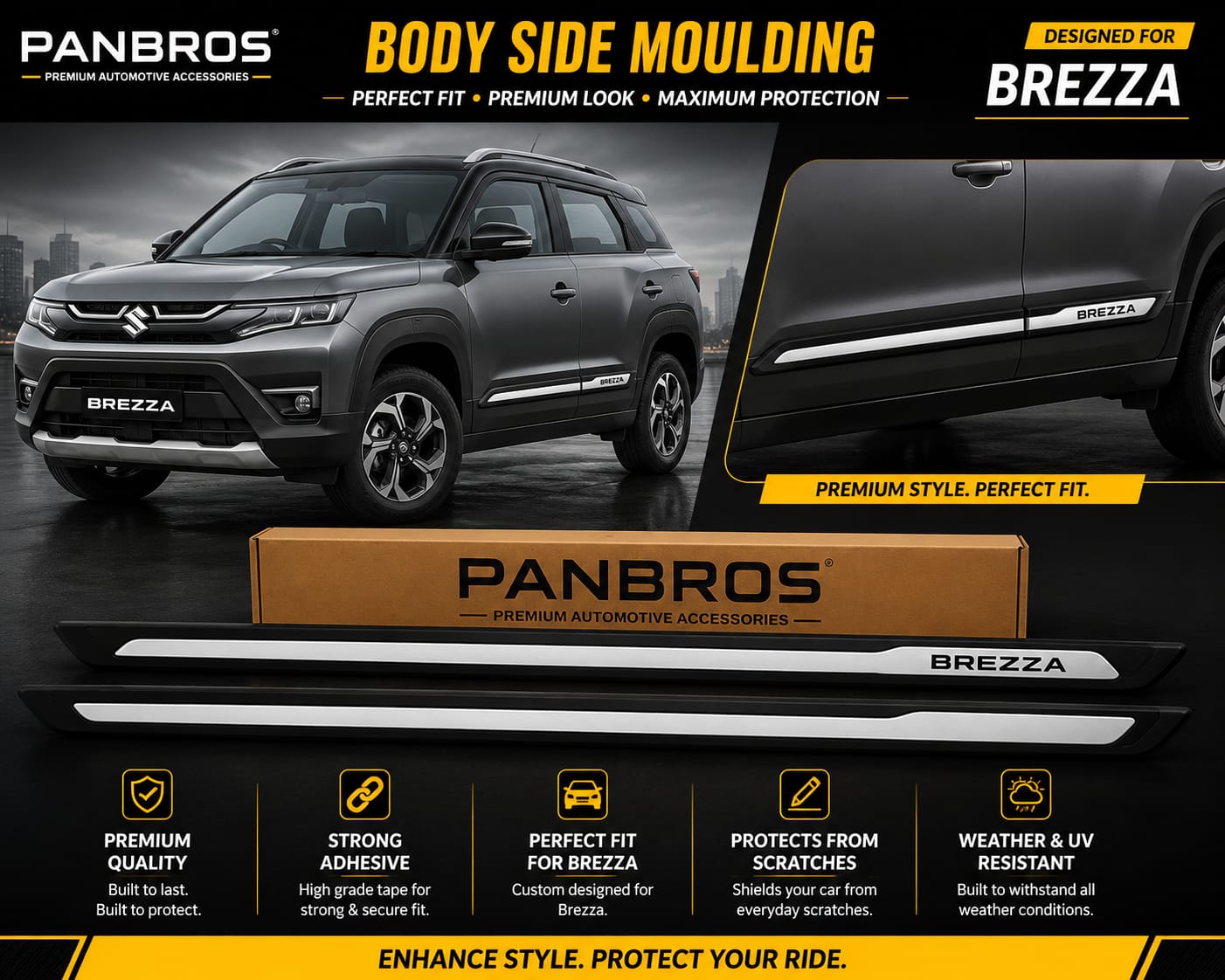 BODY SIDE MOULDING SUITABLE FOR BREZZA 2022