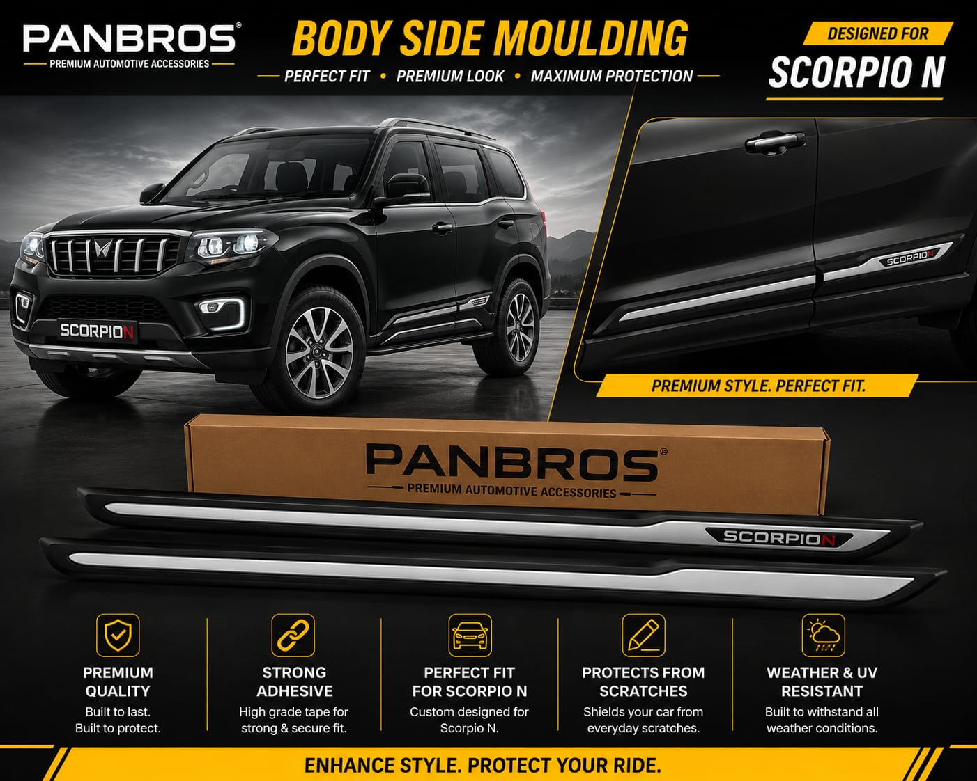 BODY SIDE MOULDING SUITABLE FOR SCORPIO N