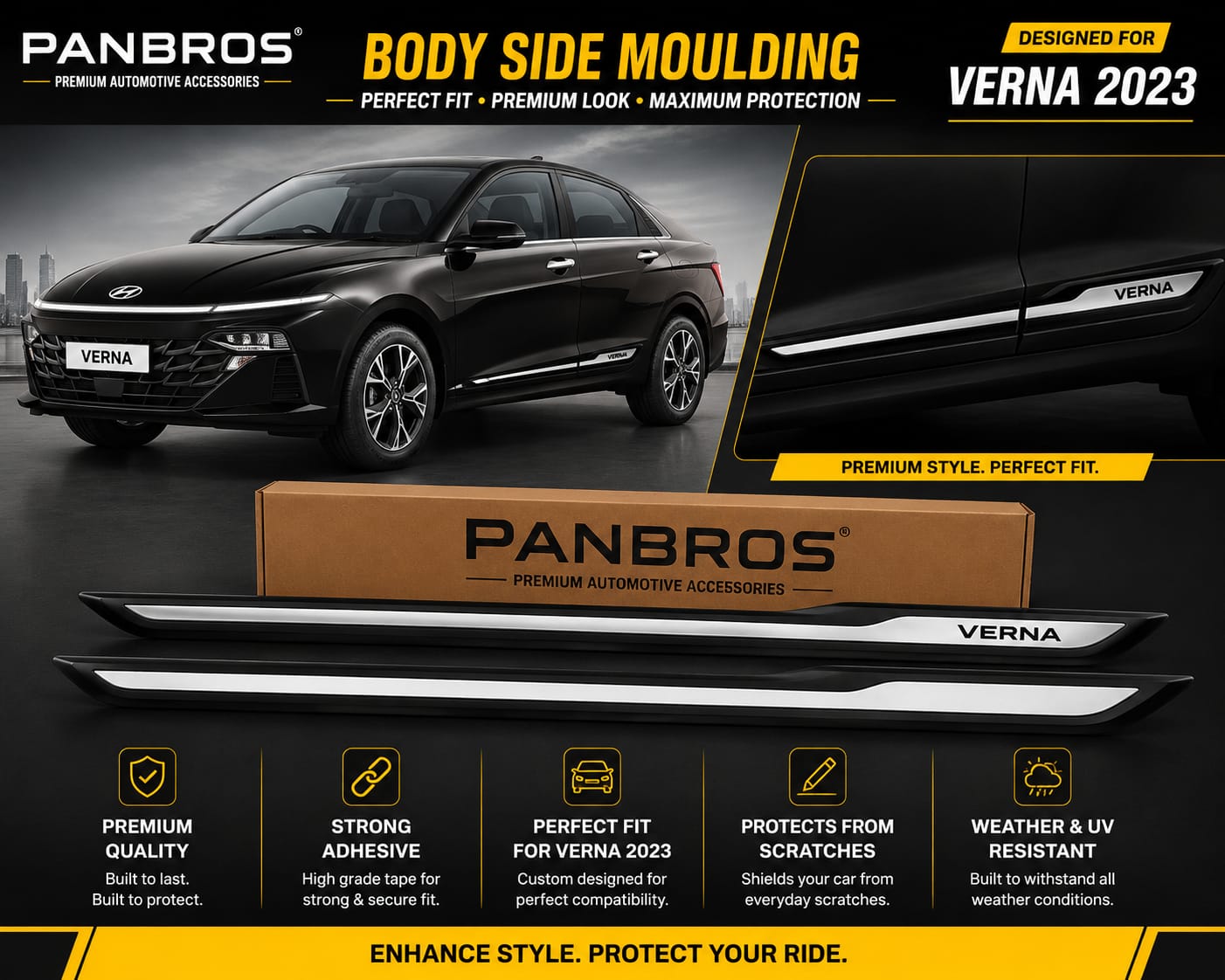 BODY SIDE MOULDING SUITABLE FOR VERNA